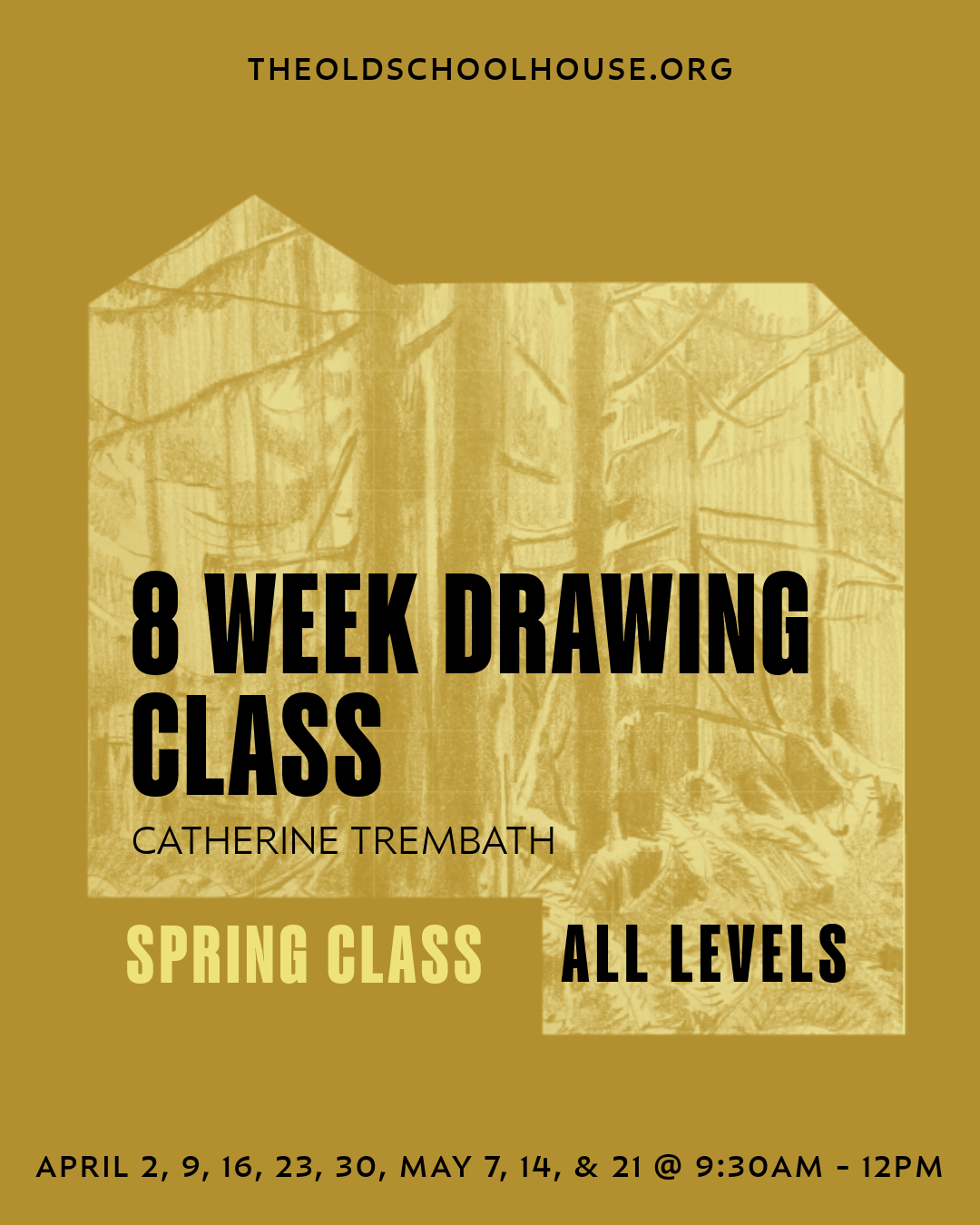 8 Week Drawing | Catherine Trembath | April 2, 9, 16, 23, 30 May 7, 14, 21, 2025  9:30AM - 12PM