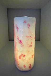 Claire Olivier - Ceramics - Translucent Porcelain Vases - Pink Sea Rock Indent