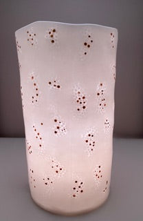 Claire Olivier - Ceramics - Translucent Porcelain Vases - Coral Dot Gold Impressed