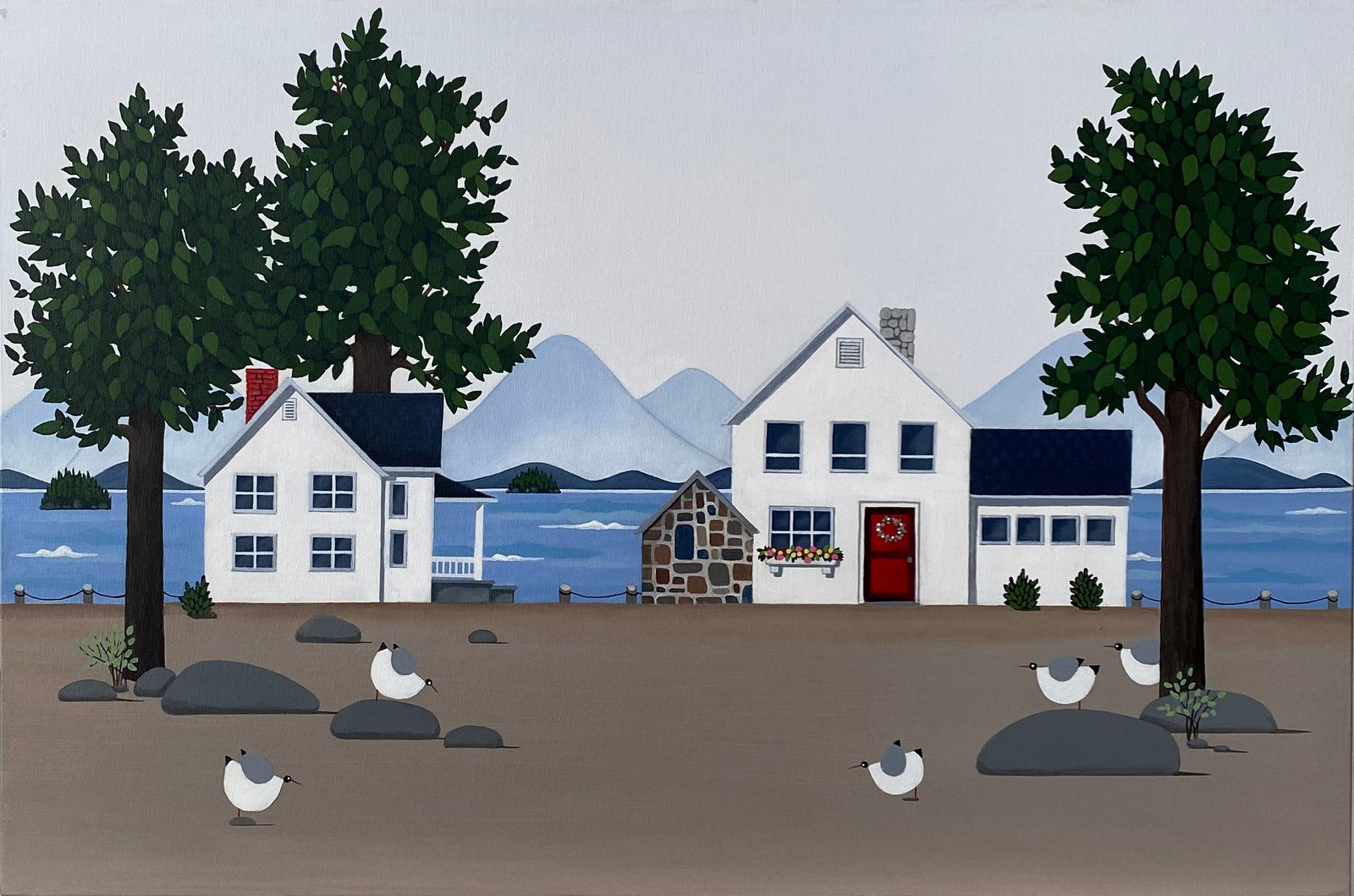 Janet Lawrence - painting - A Coastal View