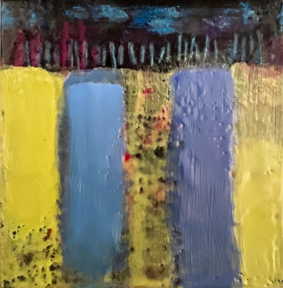 Heather McAllister - mixed media painting - Fabric and Encaustic Landscapes