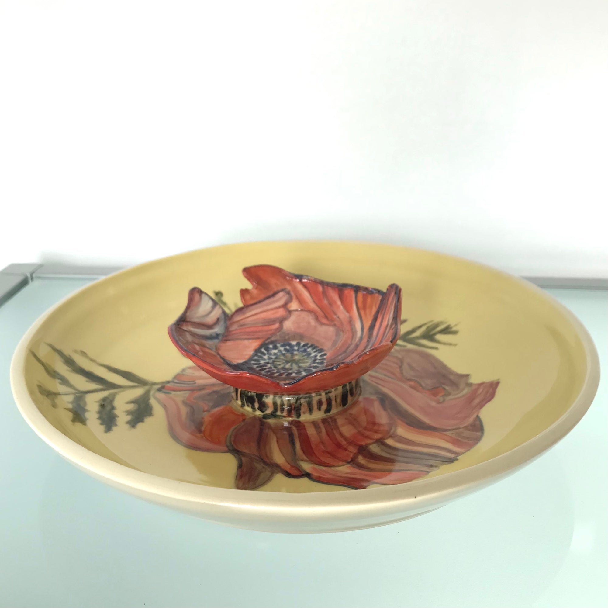 Linda Walton - Pottery - Poppy Platter with Bowl