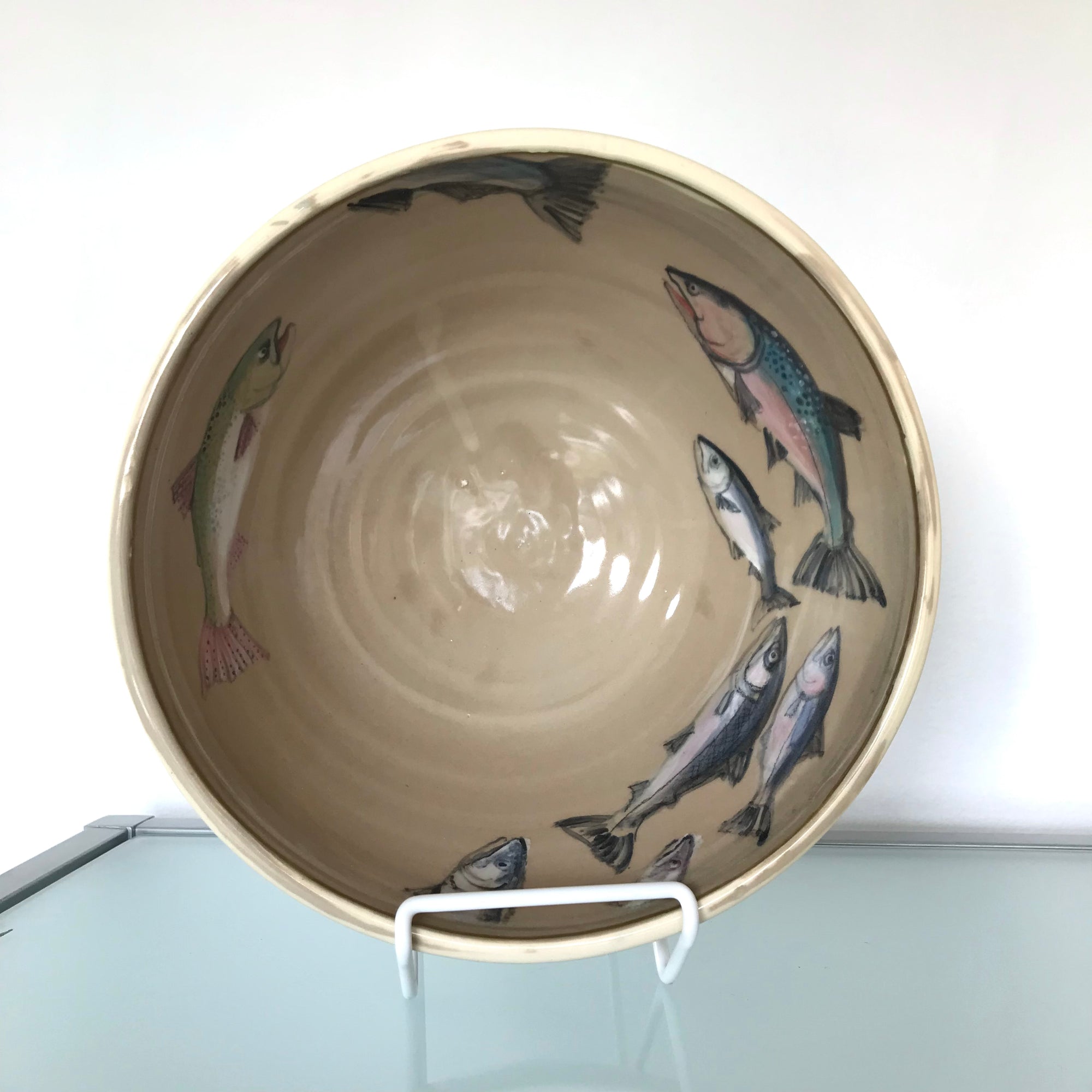 Linda Walton - Pottery - Fish Bowl with Green