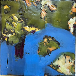 Heather McAllister - mixed media painting - Fabric and Encaustic