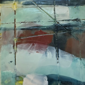 Heather McAllister - mixed media painting - Fabric and Encaustic