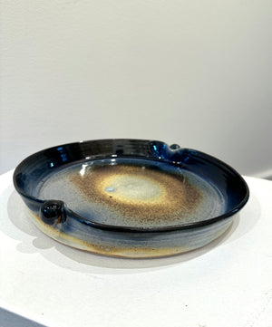 Heather Tobe - Ceramic - Blue Multi-glazed Plate with Balls