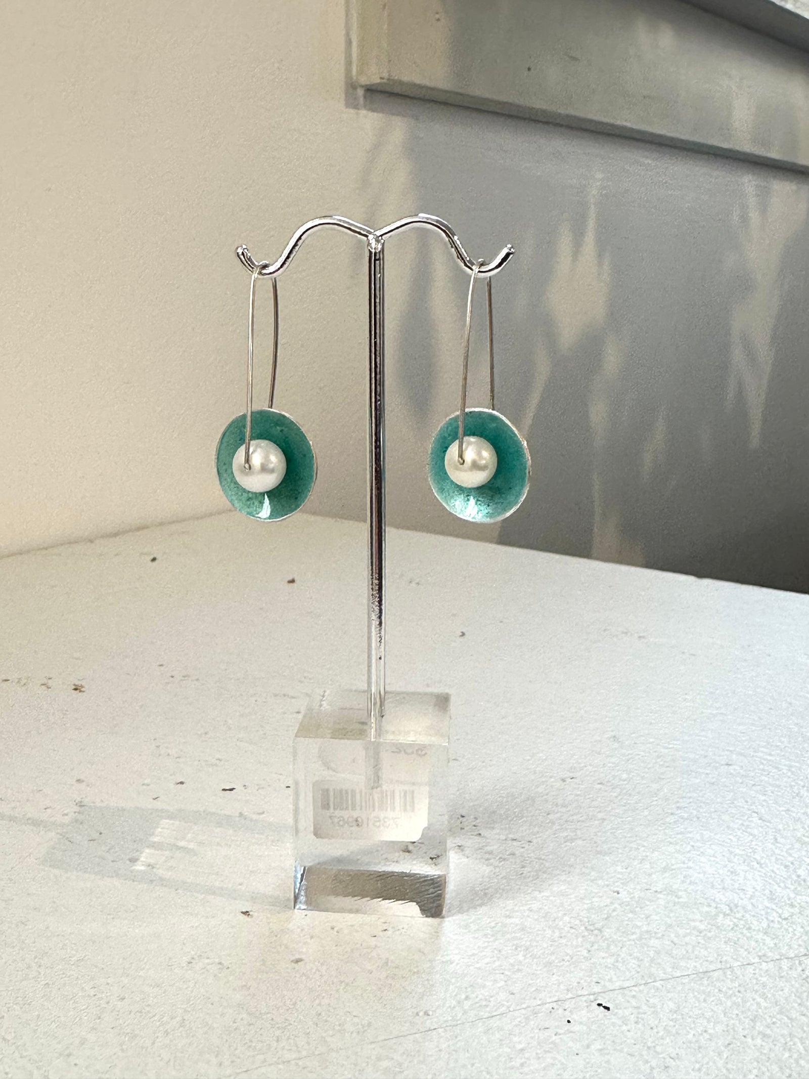 Peggy Logan - jewellery - Sterling Silver & Enamelled Dot Earrings