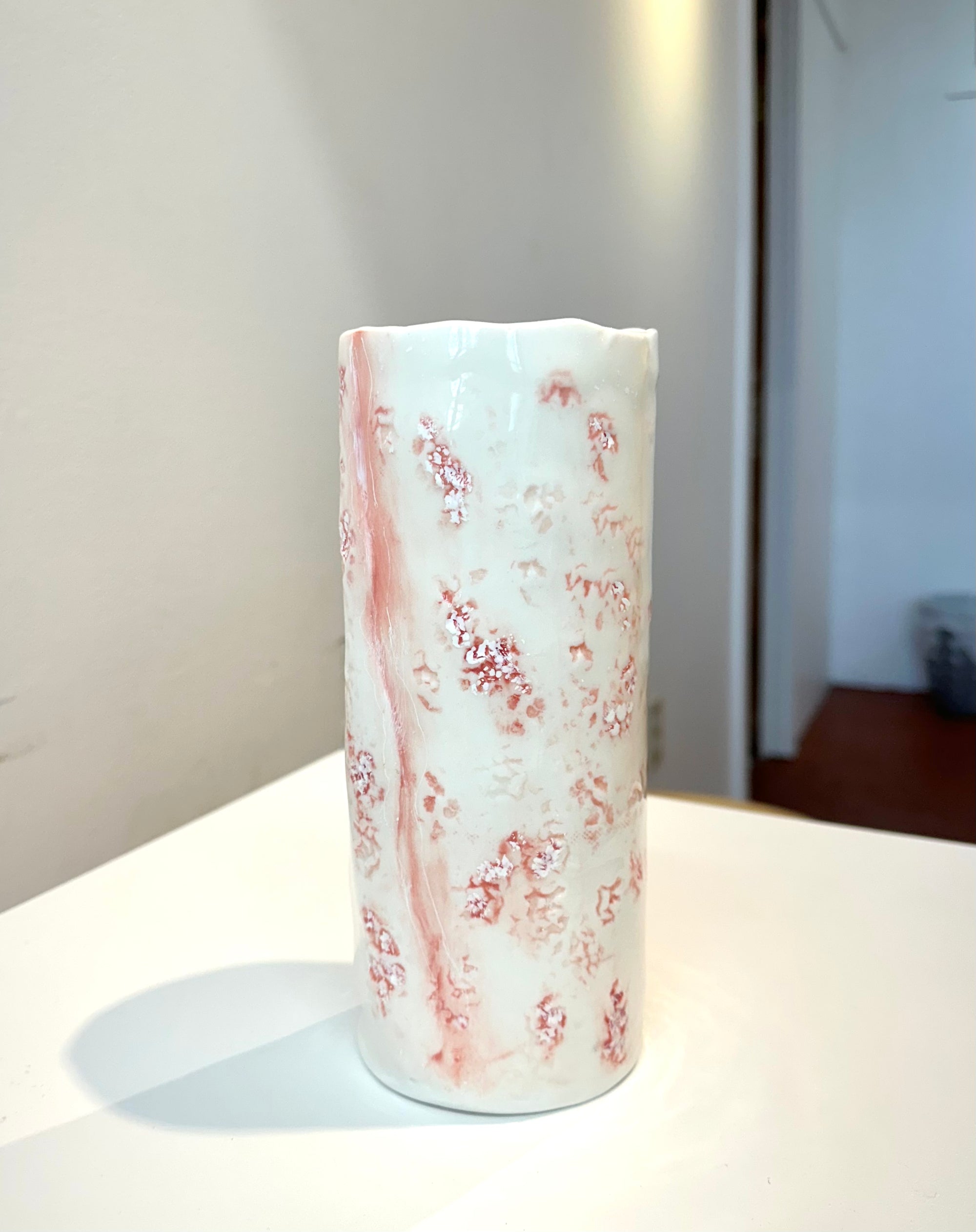 Claire Olivier - Ceramics - Translucent Porcelain Vases - Pink Sea Rock Indent