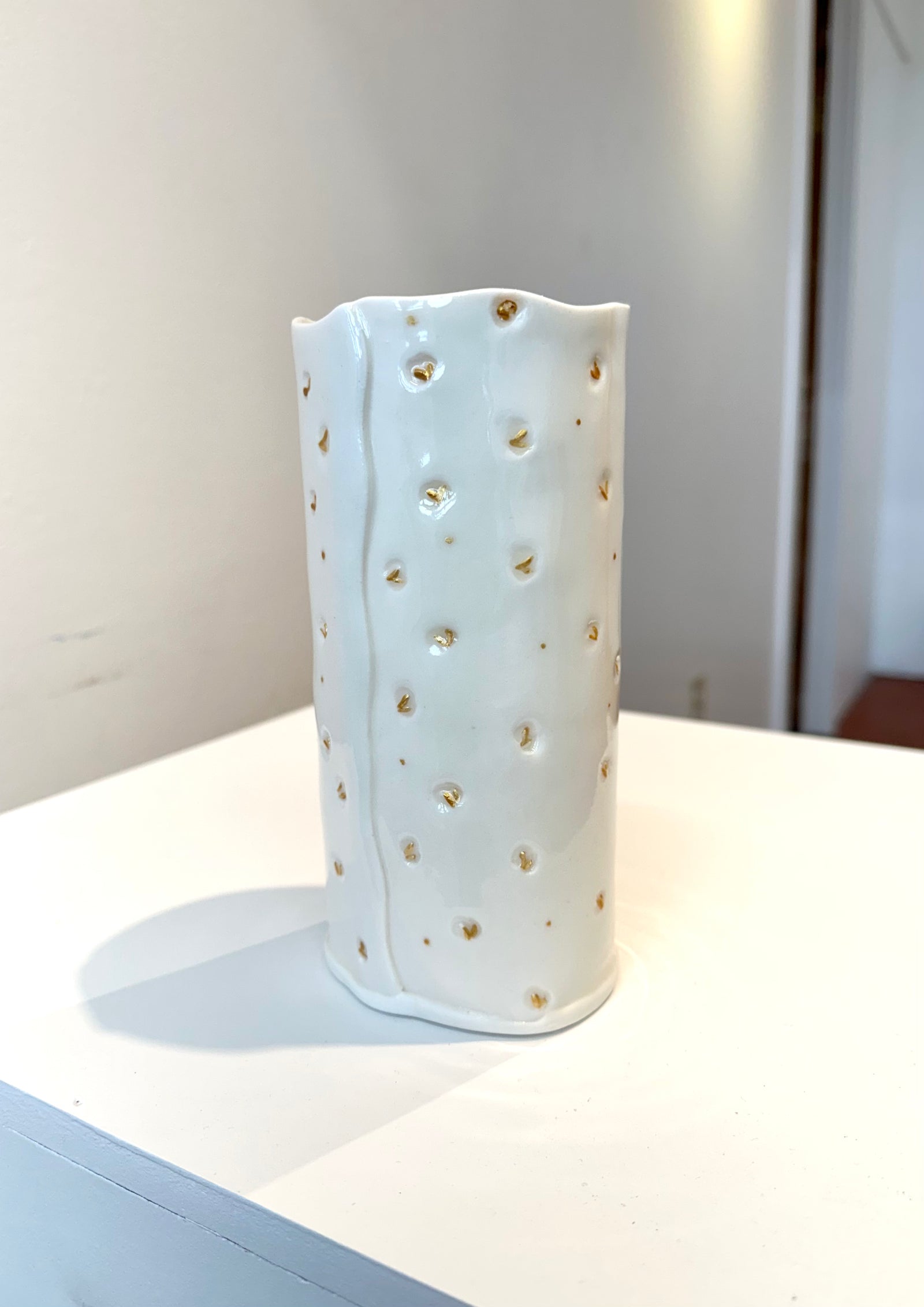 Claire Olivier - Ceramics - Translucent Porcelain Vases - Gold Indent Fleck Vase
