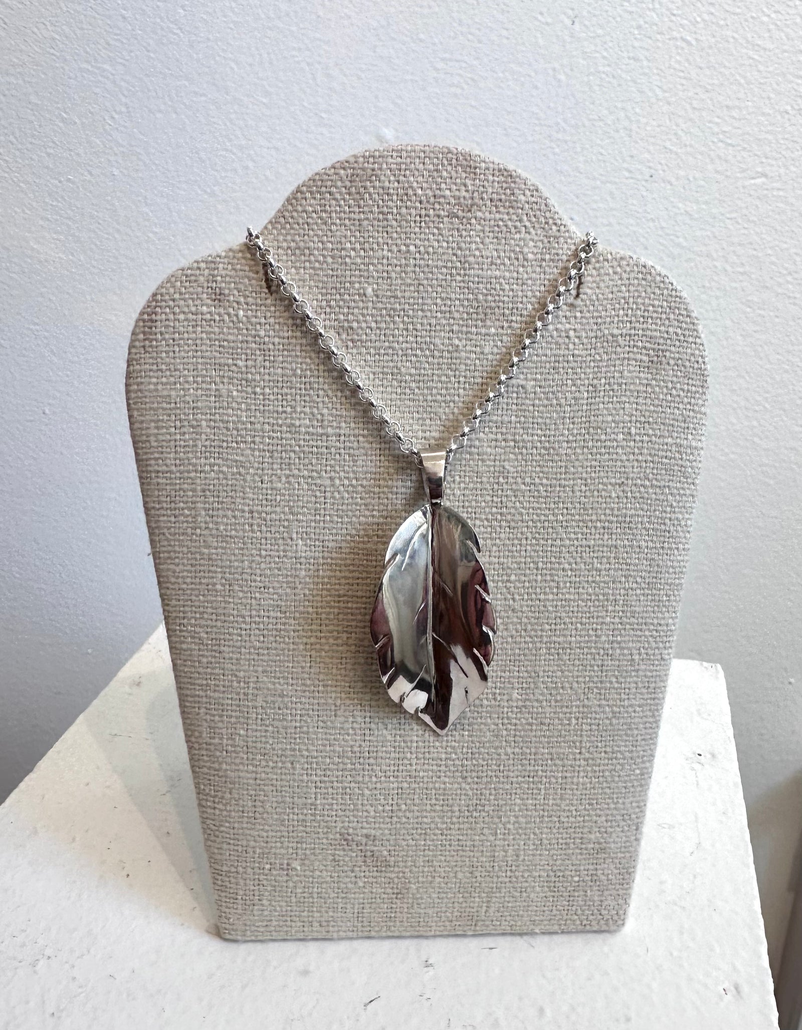Peggy Logan - jewellery - Sterling Silver Leaf Pendant