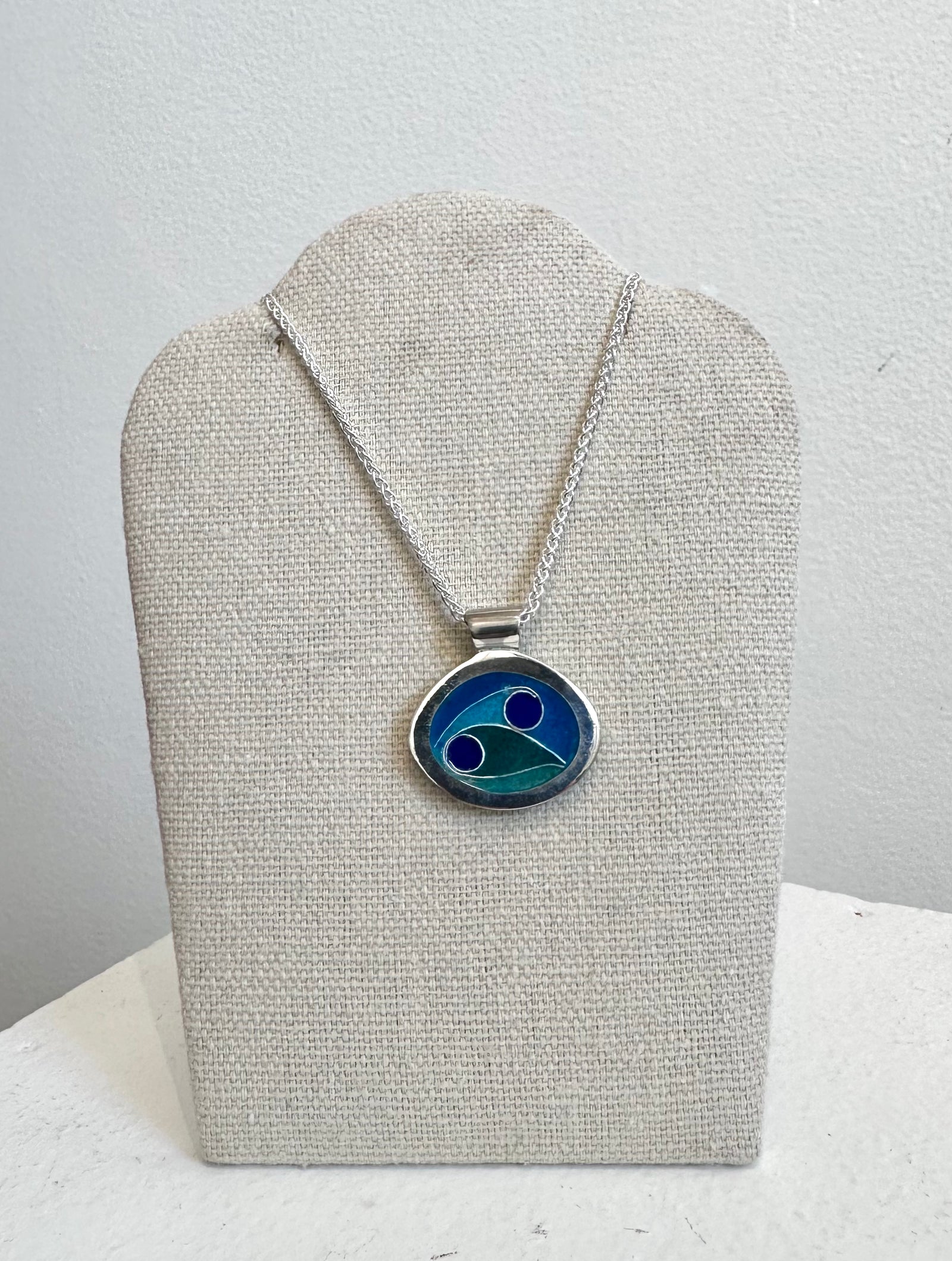 Peggy Logan - jewellery - Sterling Silver Cloisonne Seabreeze Pendant