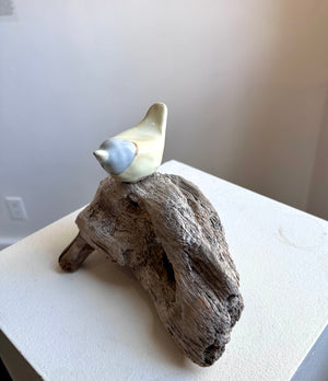 Heather Tobe - Ceramic - Ceramic Bird on Driftwood