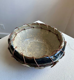 Heather Tobe - Ceramic - Copper/Button Wire Bowl