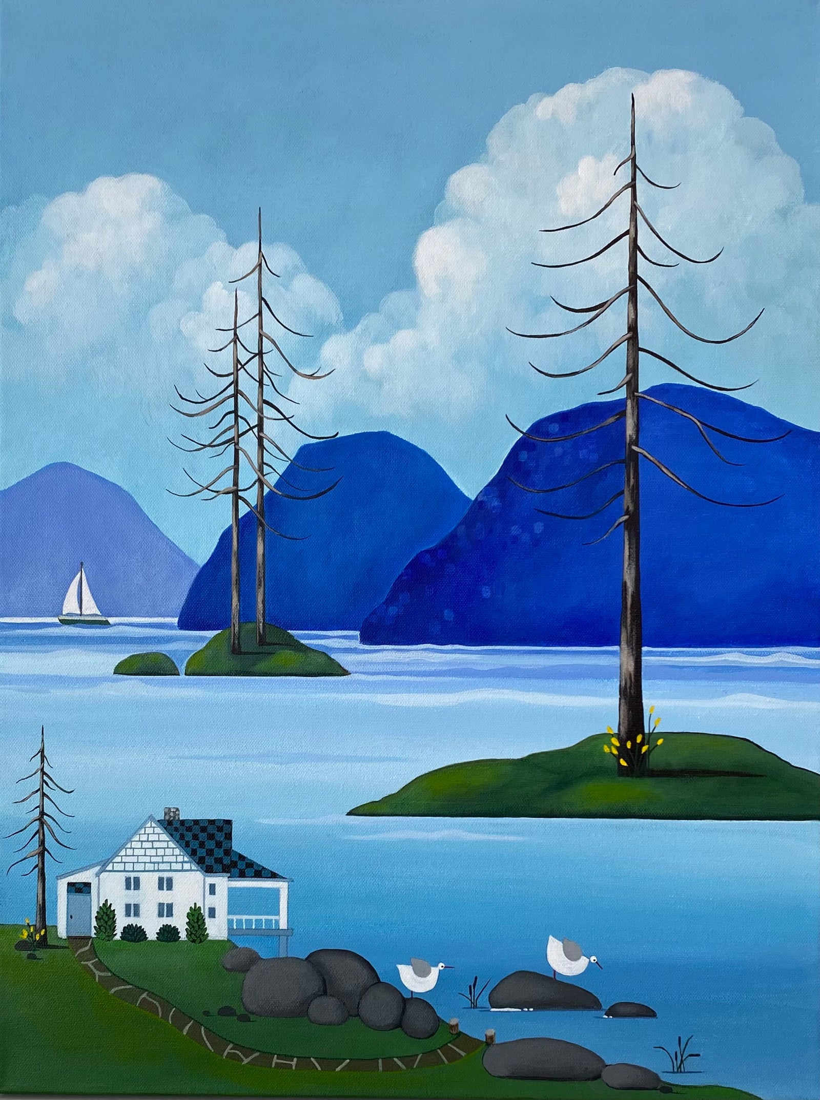 Janet Lawrence - painting - Lakeside Resort