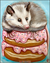 Kat Cearns - painting - Donut Opossum