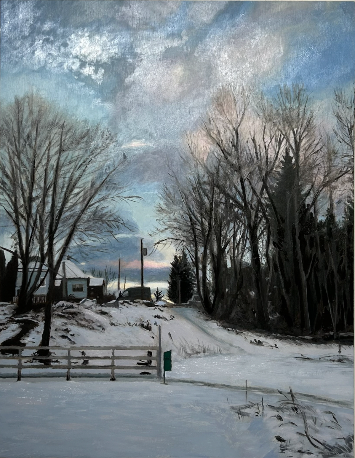 David Vegt - Painting - Winter Sunset in Cumberland