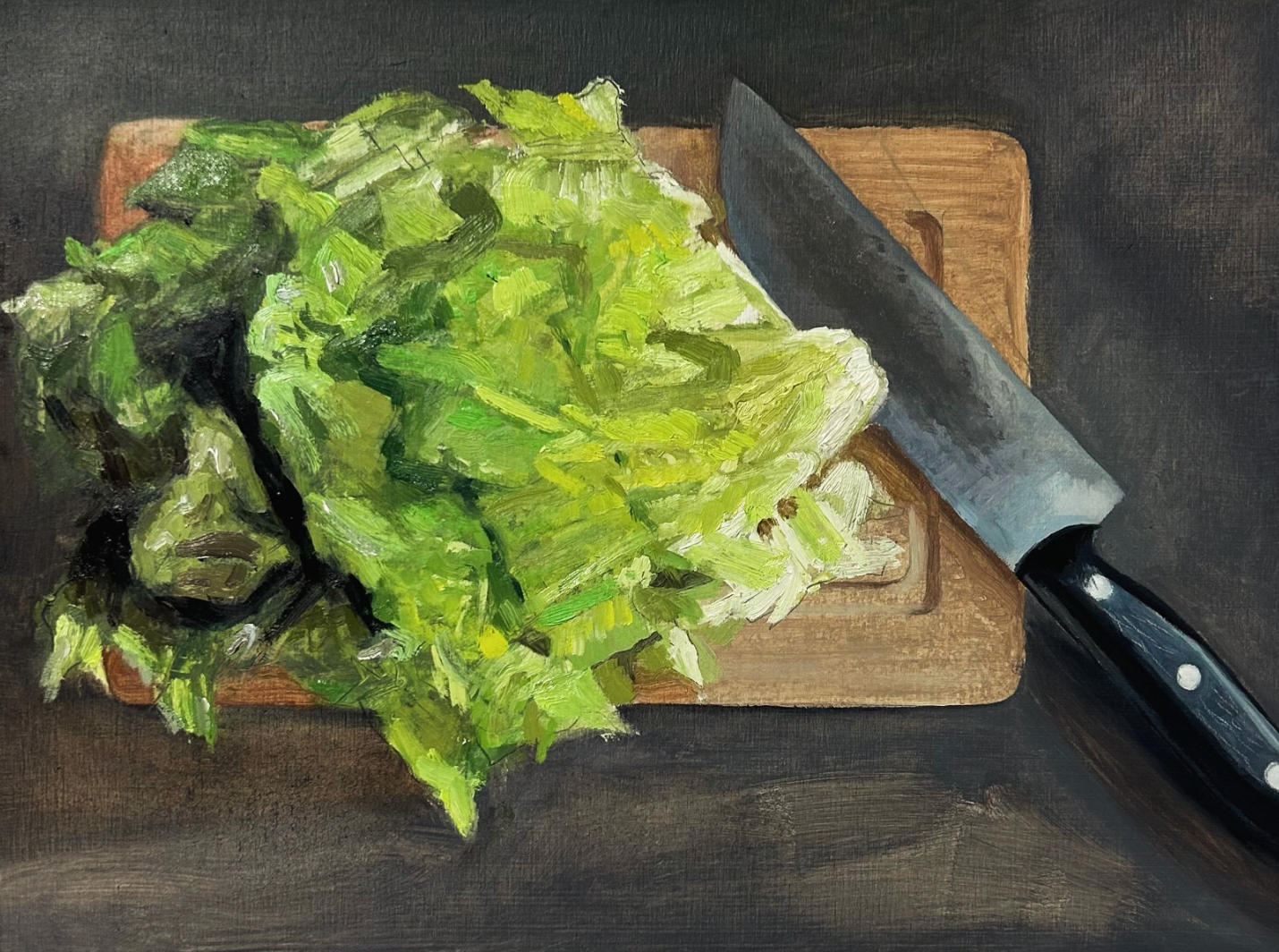 David Vegt - Painting - Chopped Lettuce