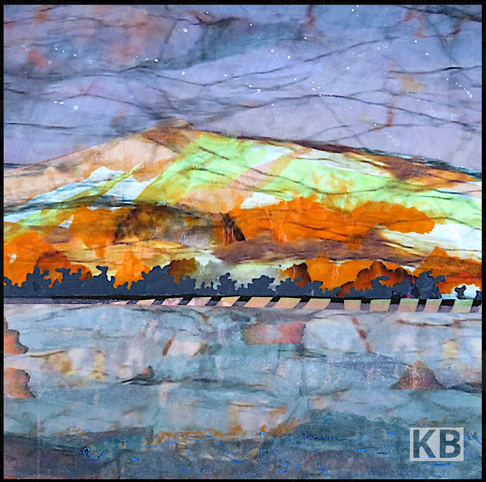 Kate Bridger - fabric art - Fire on the Hillside
