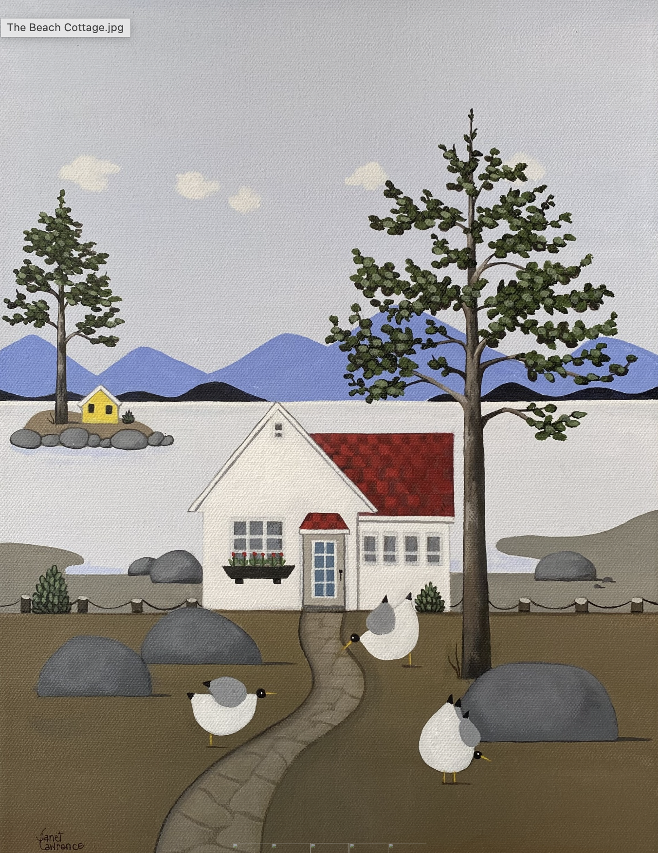Janet Lawrence - painting - The Beach Cottage