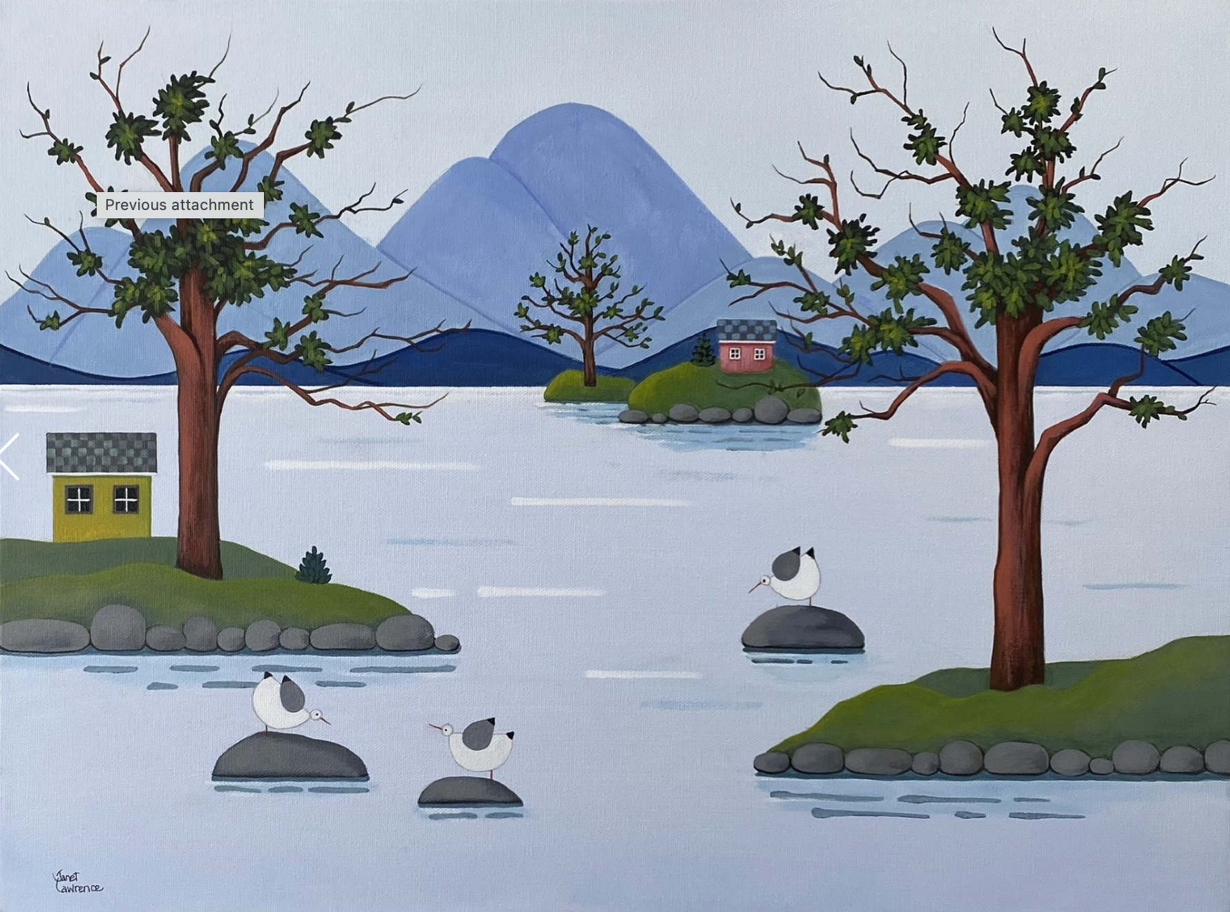 Janet Lawrence - painting - Lakeside Resort