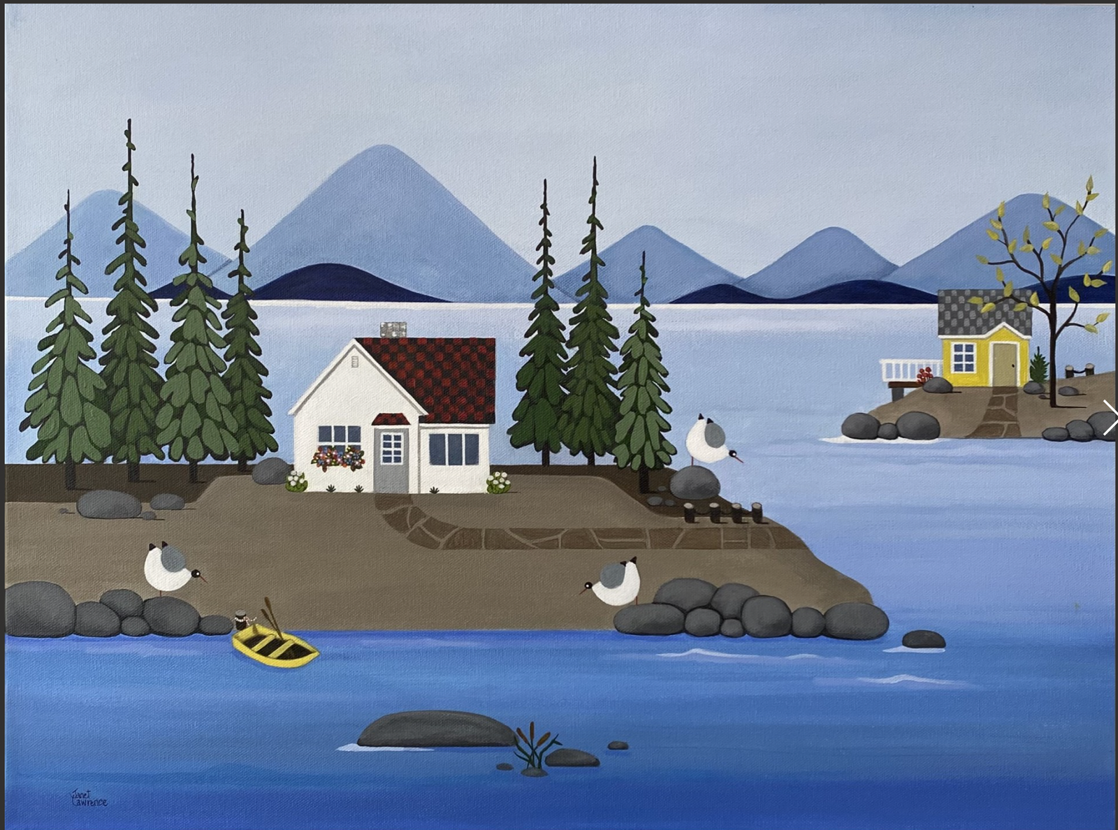 Janet Lawrence - painting - My Place or Yours