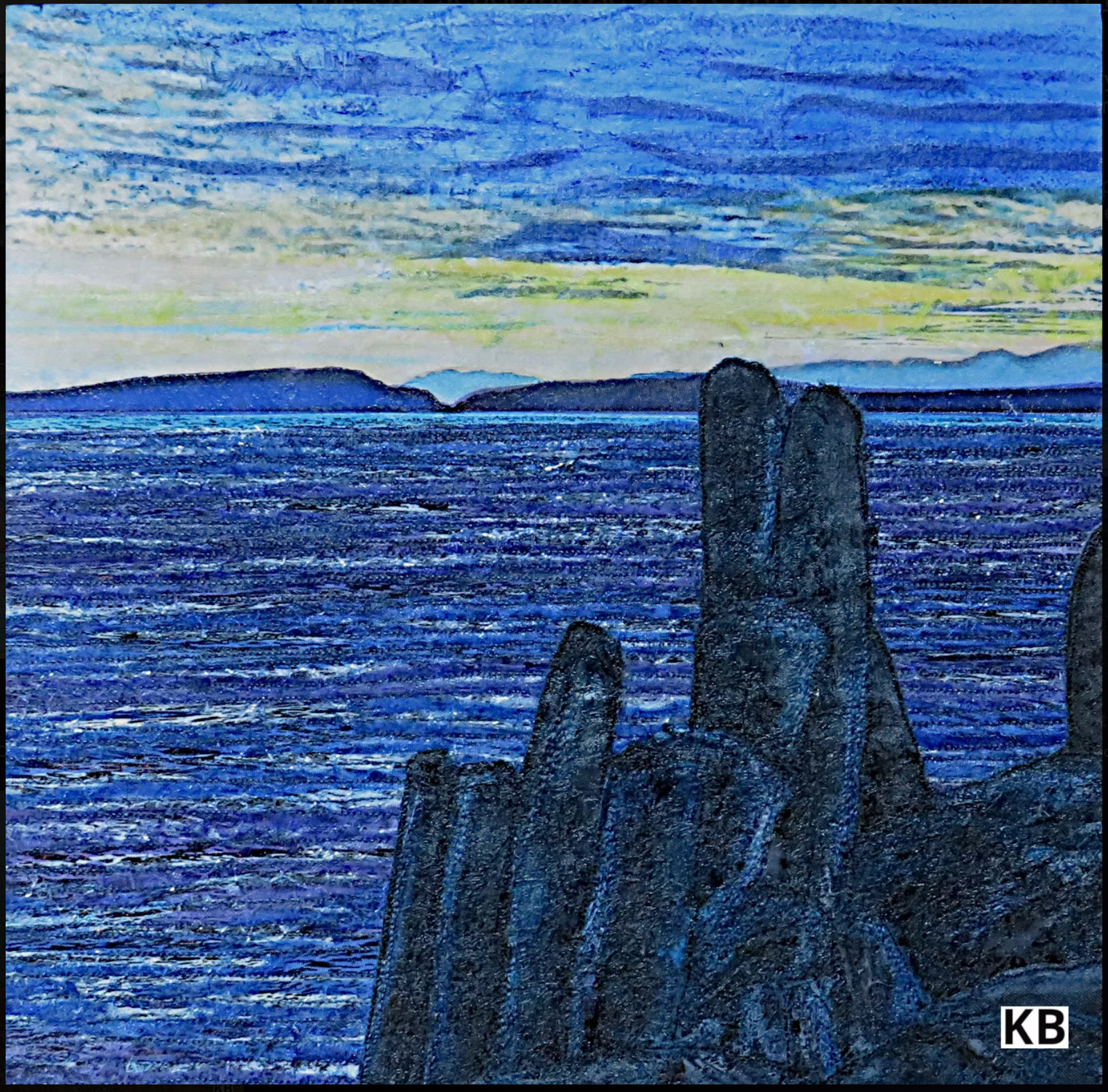 Kate Bridger - fabric art - Made on Monday #323 Sky Light