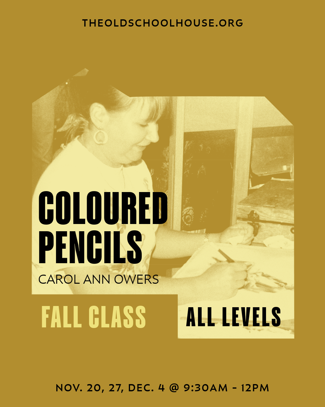Coloured Pencils | Carol Ann Owers | Nov 20th, 27th and Dec 4th, 2024 | 9:30am - 12pm