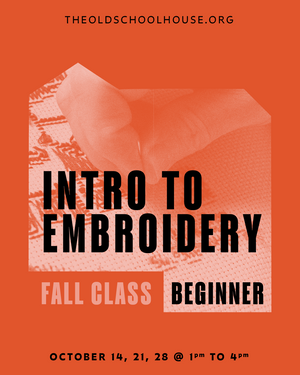 Intro to embroidery with Juli Rockliff- 1pm to 4pm October 14, 21, 28th (adults and teens, 12 and up)