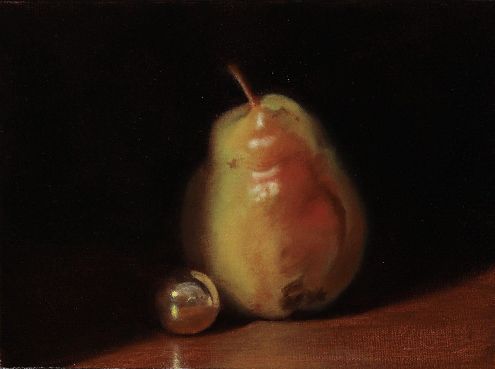 Christopher Fox - painting - Pear & Brass Marble