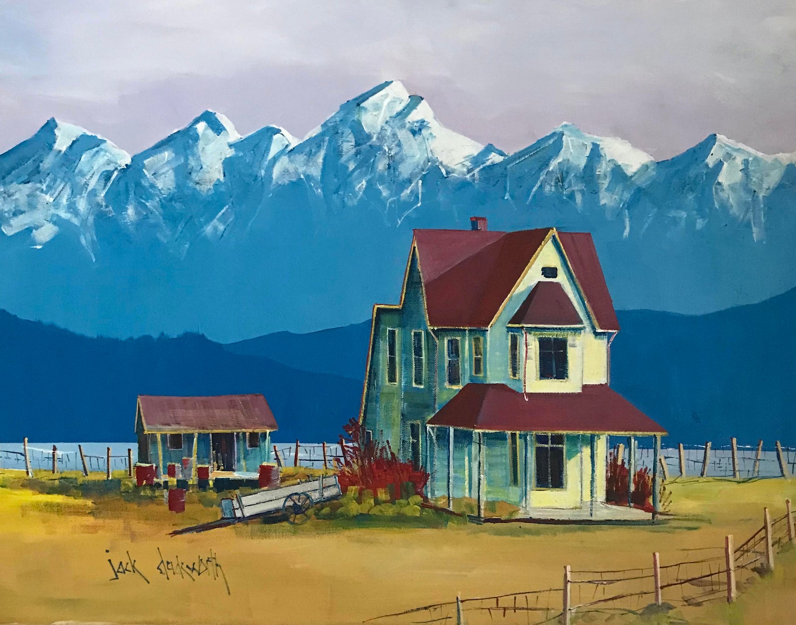 Jack Duckworth - Painting - Lakeside Homestead