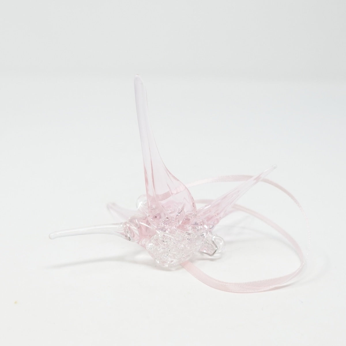 Cornucopia Glass Studios  - hummingbird & crystal - small (soft pink wings)