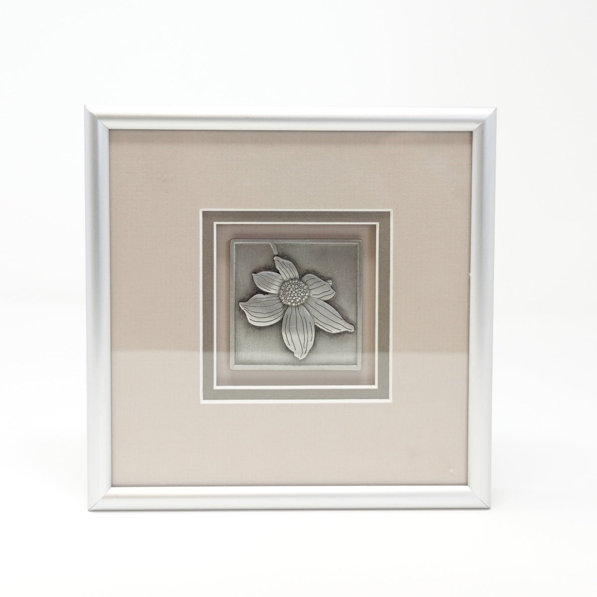 Sculptures in Pewter - pewter picture & frame - dogwood flower