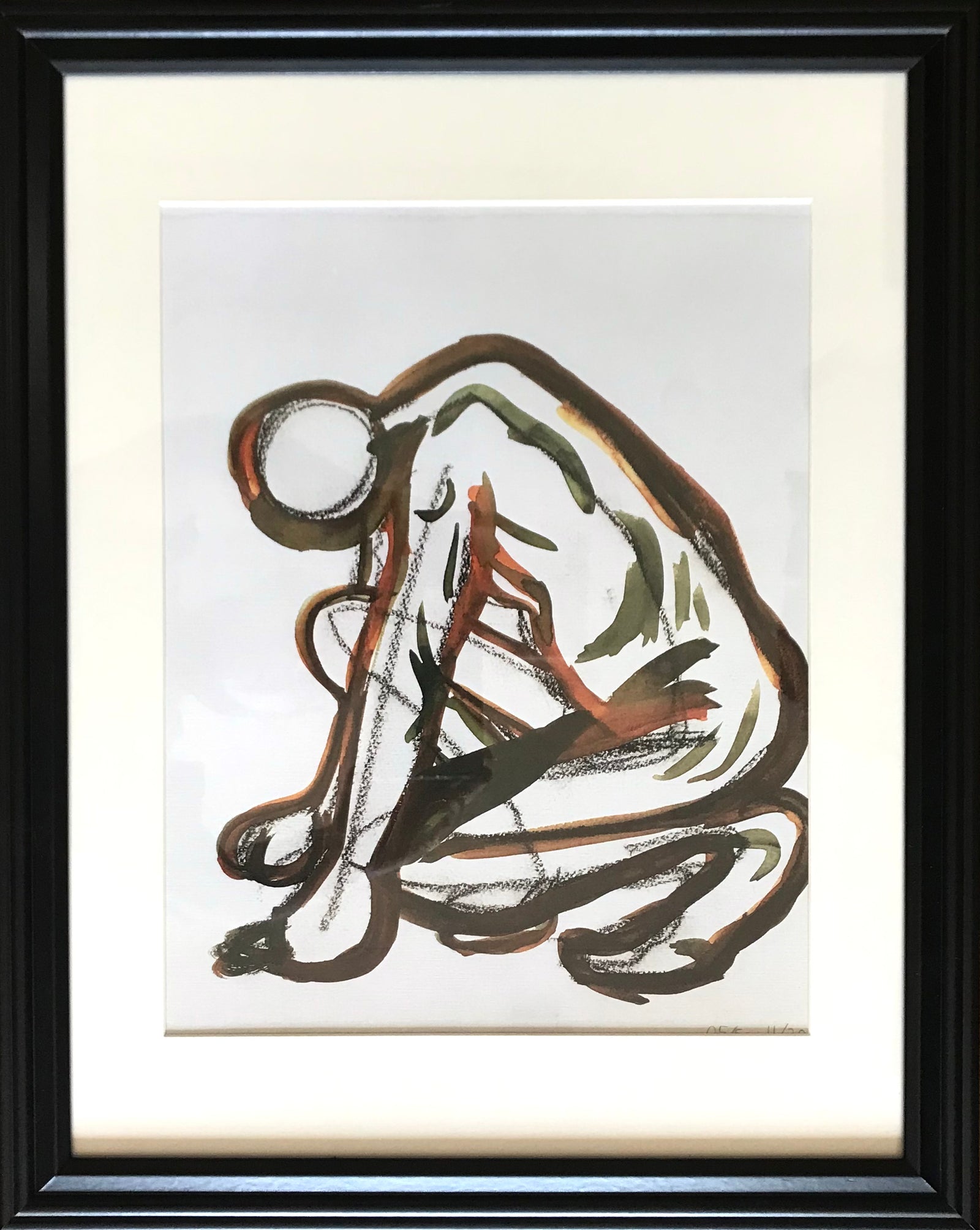 Dana Lamos - Painting - Crouching Nude