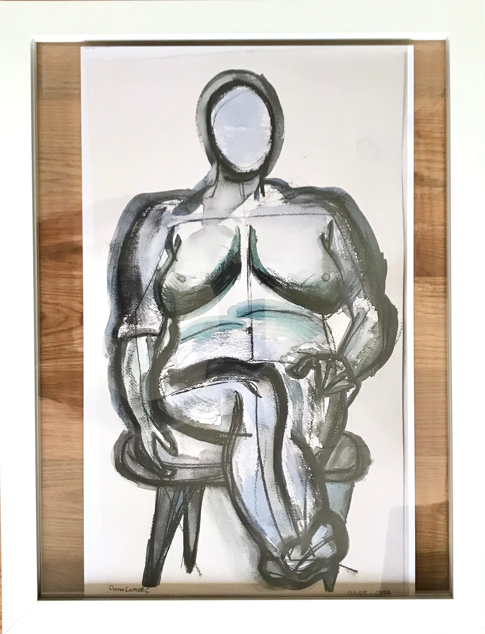 Dana Lamos - Painting - Moody Blue Nude