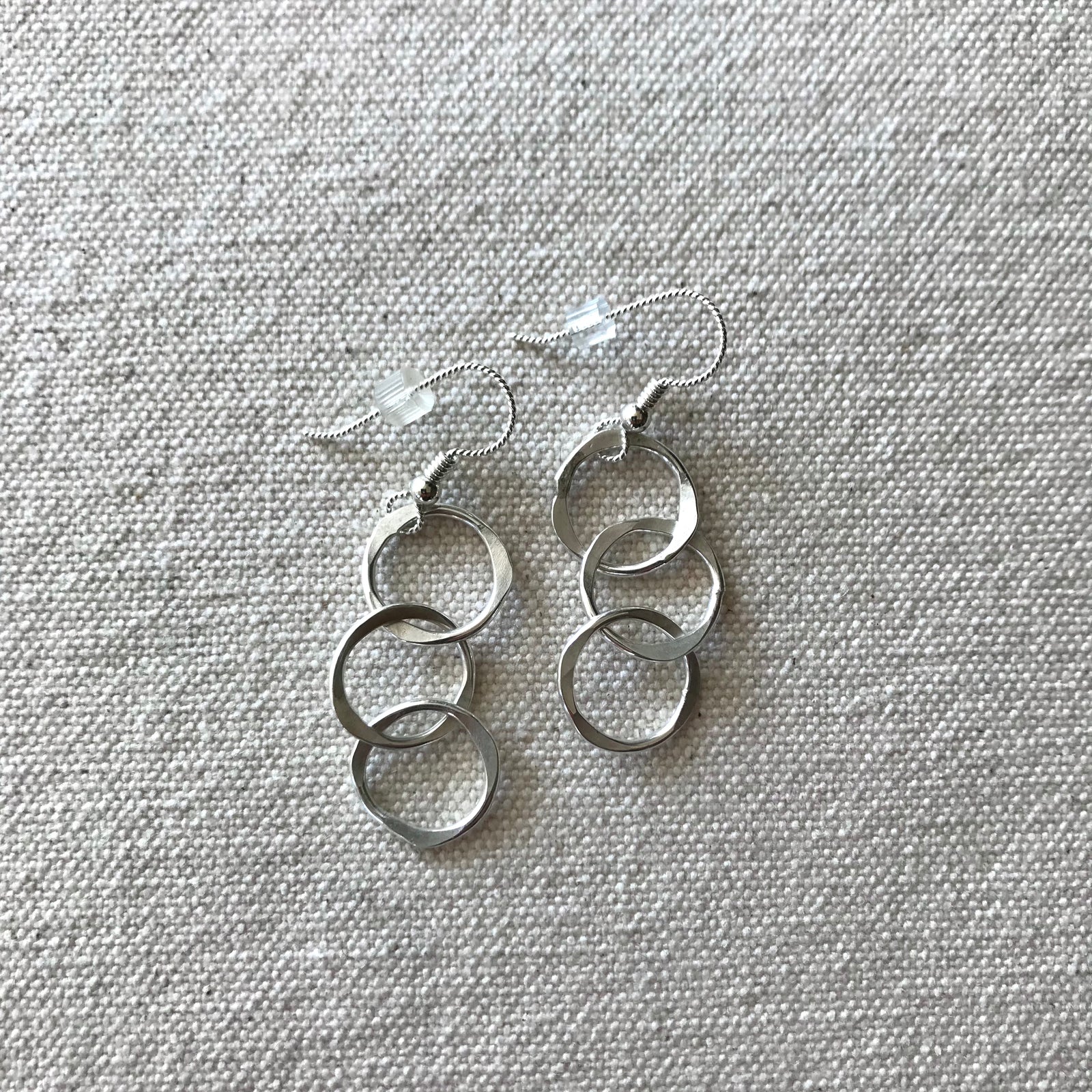 Madeleine Chisholm - Jewellery - 3 Link Hammered Dangle Earrings