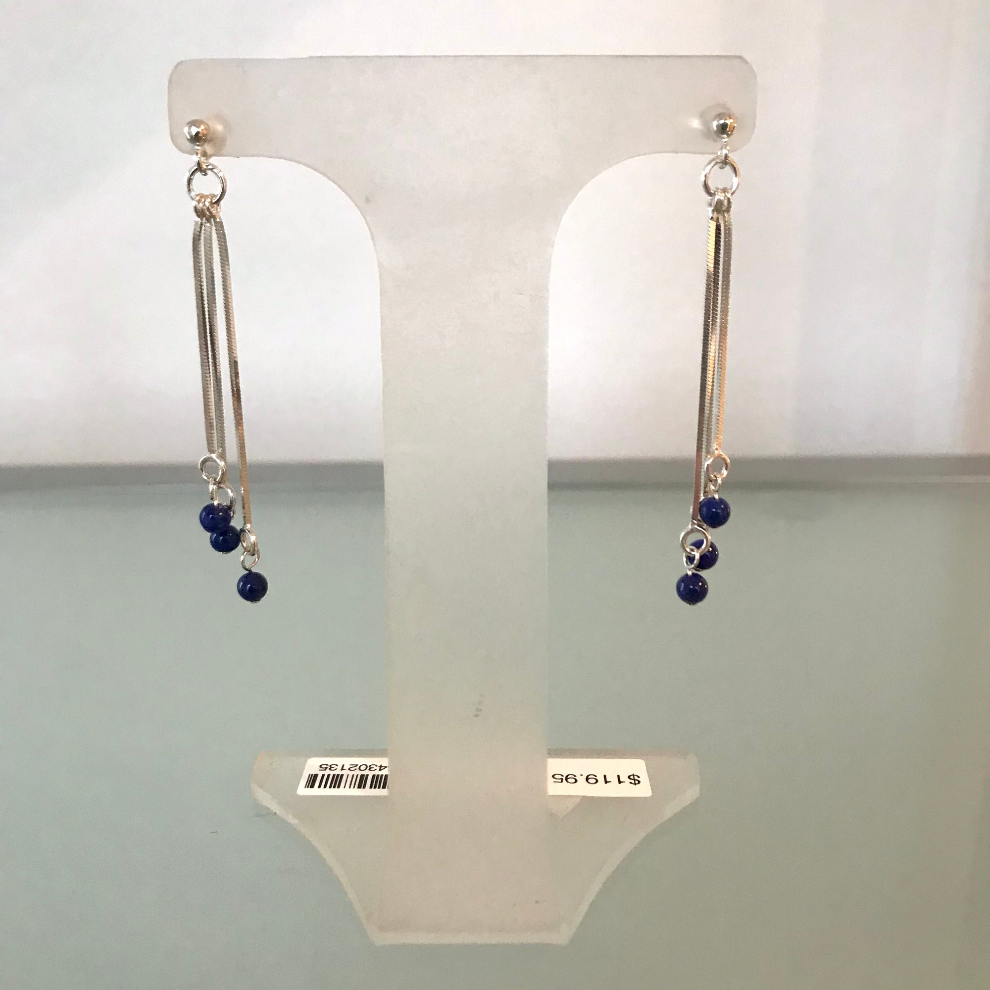 Jonathan Rout -  Classic earrings - Dangle Lapis Beads