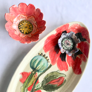 Linda Walton - Pottery - Poppy Platter and Bowl
